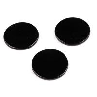 Natural Black Obsidian Pendants Flat Round polished DIY black Sold By PC