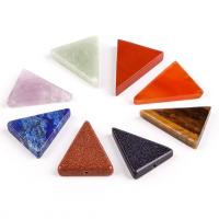 Gemstone Vedhæng Smykker, Sort Obsidian, Triangle, poleret, du kan DIY & forskellige materialer til valg, flere farver til valg, 30x24x5mm, Solgt af PC