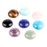 Gemstone Cabochons, Natursten, Runde, poleret, du kan DIY & forskellige materialer til valg, flere farver til valg, 22x7mm, Solgt af PC