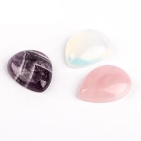 Gemstone Cabochons, Natursten, Teardrop, poleret, du kan DIY & forskellige materialer til valg, flere farver til valg, 26x21x7mm, Solgt af PC