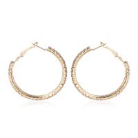 Zinc Alloy Hoop Earring, Donut, plated, mode sieraden & verschillende stijlen voor de keuze & voor vrouw & met strass, nikkel, lood en cadmium vrij, Verkocht door pair