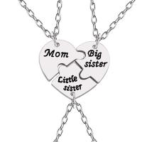 Zinc Alloy Halskæde, med 1.97inch extender kæde, Heart, Mother Day Smykker & for kvinde, nikkel, bly & cadmium fri, 22x25mm, Længde Ca. 17.72 inch, Solgt af PC