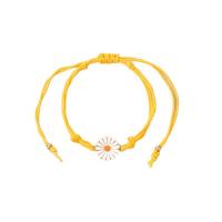 Bracelet de cheville en alliage de zinc, avec cordon de polyester, Placage, unisexe & émail, Jaune, Longueur Environ 21 cm, Vendu par PC