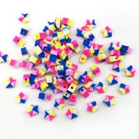 Grânulos de argila de polímero, Estrela, DIY, cores misturadas, 10mm, 100PCs/Bag, vendido por Bag