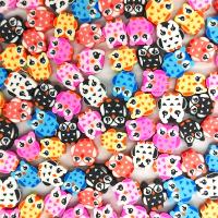 Polymer lerperler, Polymer Clay, Owl, du kan DIY, blandede farver, 5-12mm, 100pc'er/Bag, Solgt af Bag