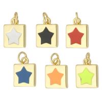 Messing hangers, Square, gold plated, mode sieraden & glazuur, meer kleuren voor de keuze, 10x13x2mm, 10pC's/Lot, Verkocht door Lot