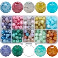 Agaat kralen, met Plastic Box, Ronde, gepolijst, DIY, gemengde kleuren, 8mm, Ca 200pC's/box, Verkocht door box