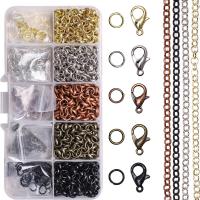 alliage de zinc Ensemble de recherche de bijoux, avec Boîte en plastique, Placage, DIY, plus de couleurs à choisir, protéger l'environnement, sans nickel, plomb et cadmium, Vendu par boîte