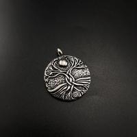 Nerezová ocel Šperky Přívěsky, 304 Stainless Steel, Tree of Life, módní šperky & DIY & unisex & černat, Původní barva, 41x34x3.60mm, Prodáno By PC