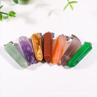 Gemstone Přívěsky Šperky, Drahokam, s Zinek, módní šperky & DIY & různé materiály pro výběr & unisex, 10x32mm, Prodáno By PC