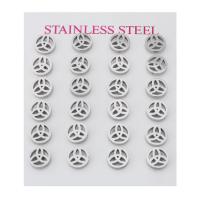 Orecchini in acciaio inossidabile, 304 acciaio inox, per la donna & cavo, colore originale, 8x8x13mm, 24PC/set, Venduto da set