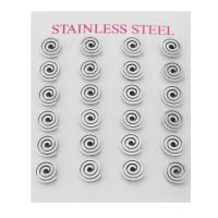 Roestvrij staal Stud Earrings, 304 roestvrij staal, voor vrouw & hol, oorspronkelijke kleur, 8x8x12.50mm, 24pC's/Stel, Verkocht door Stel