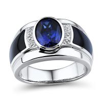 Gemstone Finger Ring, Mässing, med Safir, för människan & med strass, blandade färger, 17mm, Säljs av PC