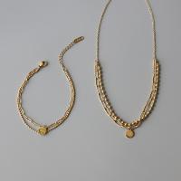 Partículas de acero collar, para mujer, dorado, 8mm, Vendido por UD