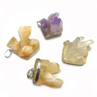 Quartz Gemstone Pendants with Brass irregular plated Unisex Sold By PC