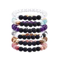 Gemstone Bracciali, lava, with pietra preziosa, Cerchio, gioielli di moda & unisex, nessuno, 8mm, Lunghezza Appross. 7.48 pollice, Venduto da PC