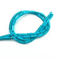 Perles turquoises, turquoise naturelle, rectangle, DIY, bleu, 4x13mm, Vendu par Environ 14.96 pouce brin