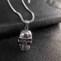 Stainless Steel smycken halsband, 304 rostfritt stål, Skull, mode smycken & punk stil & DIY & Unisex & svärta, ursprungliga färgen, 32x20mm, Längd 60 cm, Säljs av PC