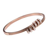 Stainless Steel Bangle 316 Stainless Steel Round Vacuum Ion Plating fashion jewelry & for woman & with rhinestone Sold By PC