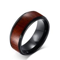 Titanium Staal Finger Ring, met Grain Stone, mode sieraden & verschillende grootte voor keus & voor de mens, 8mm, Verkocht door PC