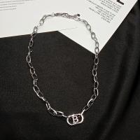 Stainless Steel smycken halsband, Letter B, mode smycken & Unisex & ihålig, ursprungliga färgen, Längd Ca 16.5 inch, Säljs av PC