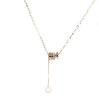 Colar de jóias de aço inoxidável, with 1.96inch extender chain, cadeia oval & para mulher & com strass, dourado, comprimento Aprox 15.7 inchaltura, vendido por PC