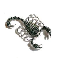 Rhinestone Brooch Zinc Alloy Scorpion plated Unisex & with rhinestone Sold By PC