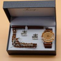 Sieraden Sets, manchetknoop & horloge & halsketting, Zinc Alloy, met PU & Glas, 4 stuks & voor de mens, meer kleuren voor de keuze, nikkel, lood en cadmium vrij, 165x105x60mm, Verkocht door Stel