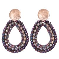 Pendientes de Cristal, aleación de zinc, con Cristal, Joyería & para mujer & con diamantes de imitación, más colores para la opción, libre de níquel, plomo & cadmio, 63mm, Vendido por Par