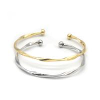 Messing Manchet Bangle, plated, voor vrouw, meer kleuren voor de keuze, 58x18mm, Verkocht door PC