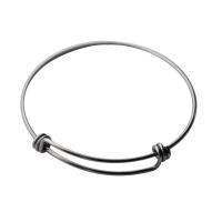 Nerūdijančio plieno Bangle, 304 Nerūdijantis plienas, unisex, sidabras, 65x1.80mm, Pardavė PC