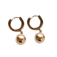 Titanium Stål Huggie Hoop Drop Earring, titan hoop øreringe, forgyldt, for kvinde, gylden, 5-45mm, Solgt af par