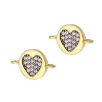 Cubic Zirconia Micro Pave Brass Connector Round gold color plated fashion jewelry & DIY & micro pave cubic zirconia & enamel golden Approx 1mm Sold By Lot