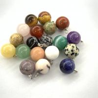 Gemstone Pendants Jewelry Natural Stone Round & Unisex 10mm Sold By PC