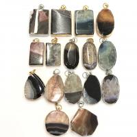 Pendants Jewelry Agate, Dragon Veins Agate, le Prás, plátáilte, unisex, dathanna níos mó le haghaidh rogha, 20x38-30x37mm, Díolta De réir PC