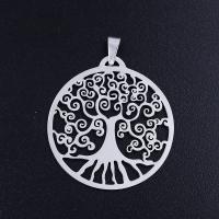 Stainless Steel korut Riipukset, 201 Stainless Steel, Tree of Life, muoti korut & kiillotettu & tee-se-itse & Unisex, enemmän värejä valinta, 37x30mm, 5PC/laukku, Myymät laukku