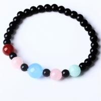 Gemstone Bracciali, Pietra naturale, unisex, colori misti, 6mm, Lunghezza Appross. 21 cm, Venduto da PC