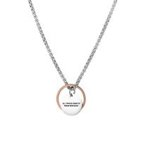 Collana di titanio acciaio, Titantium acciaio, lucido, unisex, argento, 20.40x15mm, Venduto da PC