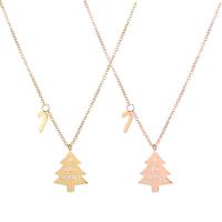 Collier d'acier titane, arbre de noël, Placage, pour femme, plus de couleurs à choisir, 20x14.60mm, Longueur Environ 45 cm, Vendu par PC