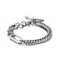 Tíotáiniam Cruach Bracelet, Cruach Tíotáiniam, tíotáiniam clasp gliomach, unisex, airgid, Díolta De réir PC