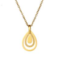 Collier d'acier titane, poli, pour femme, doré, 40.20x22.80mm, Longueur Environ 45 cm, Vendu par PC