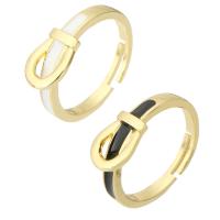 Bague en laiton, Placage de couleur d'or, bijoux de mode & pour femme & émail, plus de couleurs à choisir, 8mm, Taille:8, 10PC/lot, Vendu par lot