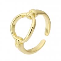 Messing Manchet Finger Ring, gold plated, mode sieraden & voor vrouw, gouden, 12mm, Maat:6.5, 10pC's/Lot, Verkocht door Lot