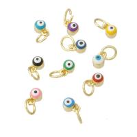 Colgantes ojo malvado, metal, chapado en color dorado, Joyería & para mujer & esmalte, más colores para la opción, 4x6x4mm, agujero:aproximado 3mm, 10PCs/Grupo, Vendido por Grupo