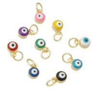 Colgantes ojo malvado, metal, Esférico, chapado en color dorado, Joyería & para mujer & esmalte, más colores para la opción, 5x7.50x5mm, agujero:aproximado 3mm, 10PCs/Grupo, Vendido por Grupo