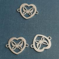 Titanium Stål Connector, Butterfly, poleret, mode smykker & Unisex & forskellige stilarter for valg & hule, flere farver til valg, 20x1.20x10mm, Solgt af PC