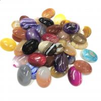 Gemstone Cabochons, Natursten, Oval, du kan DIY & forskellige materialer til valg, flere farver til valg, nikkel, bly & cadmium fri, 40x30x7mm, Solgt af PC