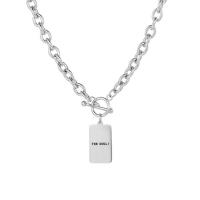 Collier d'acier titane, rectangle, longueur différente pour le choix & unisexe, couleur originale, 15.10x17.70mm, Vendu par PC