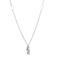 Collana di titanio acciaio, Titantium acciaio, with 1.97Inch extender chain, lunghezza differente per scelta & unisex, colore originale, 10mm,15mm, Venduto da PC