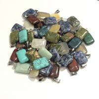 Gemstone Pendants Jewelry Natural Stone Rectangle & Unisex Sold By PC